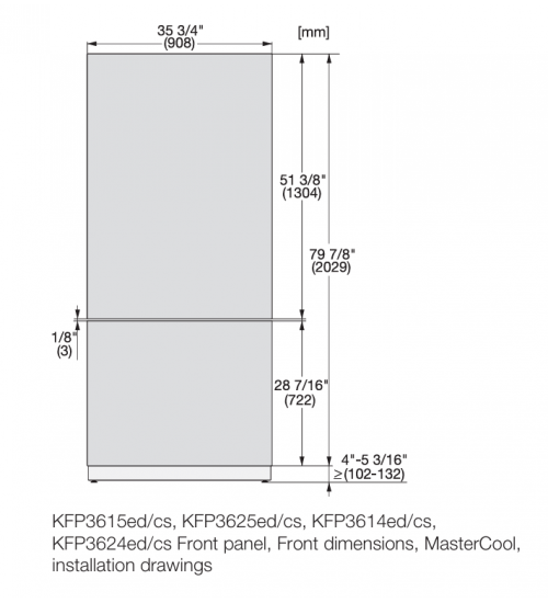 Miele 美诺 嵌入式KF 2912 Vi双门冷冻冷藏冰箱